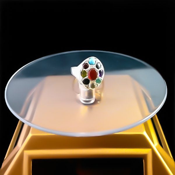 انگشتر نقره زنانه و مردانه طرح فاخر آرتینا با چند سنگ معدنی اصل - Image 2