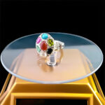 انگشتر نقره مردانه طرح فاخر الوند با چند سنگ معدنی اصل - Image 3