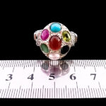 انگشتر نقره مردانه طرح فاخر الوند با چند سنگ معدنی اصل - Image 4