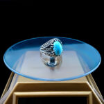 انگشتر نقره مردانه و زنانه طرح آندیا سنگ فیروزه نیشابوری - Image 2