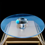 انگشتر نقره مردانه و زنانه طرح آگرین سنگ فیروزه نیشابوری - Image 2