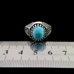 انگشتر نقره مردانه و زنانه طرح آتین سنگ فیروزه نیشابوری - Image 2