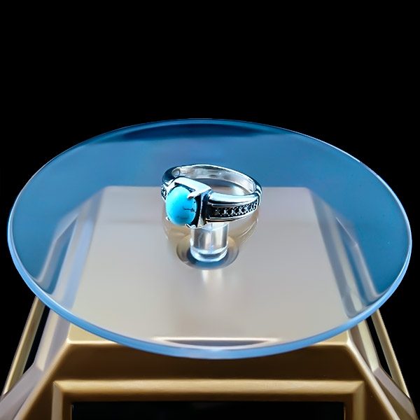 انگشتر نقره مردانه و زنانه طرح آیرین سنگ فیروزه نیشابوری - Image 4
