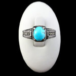 انگشتر نقره مردانه و زنانه طرح آیرین سنگ فیروزه نیشابوری - Image 3