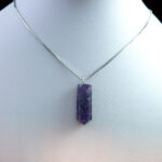 گردنبند زنانه ومردانه آمیتیست طرح آتیه با سنگ آمیتیست اصل