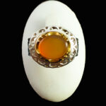 انگشتر نقره مردانه طرح آتین با سنگ عقیق یمنی سرخ - Image 3