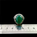 انگشتر نقره مردانه طرح پارسا با سنگ عقیق سبز اصلی - Image 4