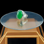 انگشتر نقره مردانه طرح پارسان با سنگ عقیق سبز - Image 5