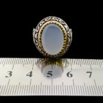 انگشتر نقره مردانه طرح دورطلایی راتینا با سنگ عقیق کبود یمنی - Image 2