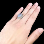 انگشتر نقره مردانه طرح دورطلایی راتینا با سنگ عقیق کبود یمنی - Image 4