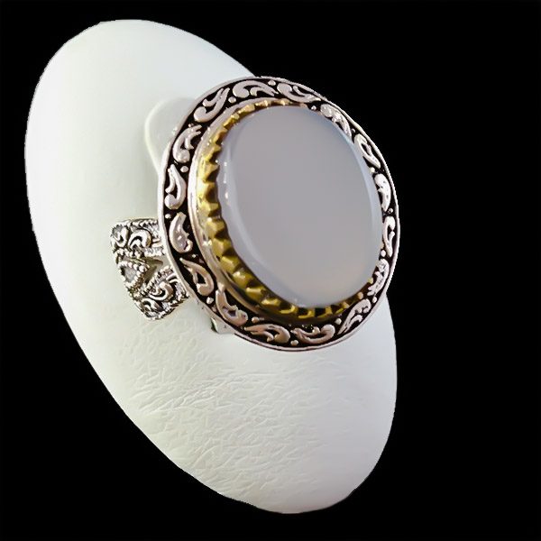 انگشتر عقیق یمنی کبود مردانه نقره