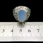 انگشتر نقره مردانه طرح آرشان با سنگ عقیق کبود یمنی - Image 5