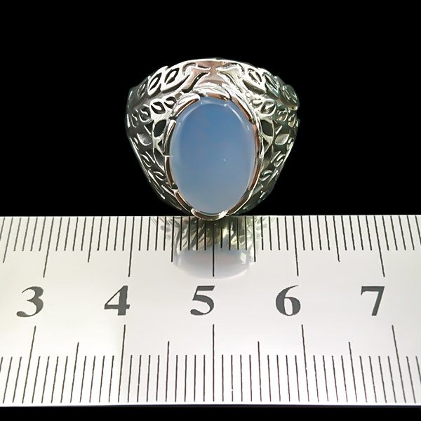 انگشتر نقره مردانه طرح آرشان با سنگ عقیق کبود یمنی - Image 5