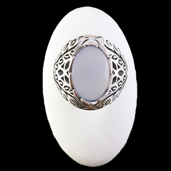 انگشتر نقره مردانه طرح آرشان با سنگ عقیق کبود یمنی - Image 6