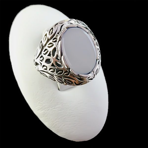 انگشتر عقیق یمنی کبود مردانه نقره فاخر