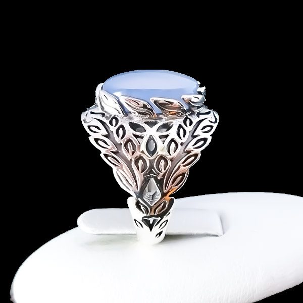 انگشتر نقره مردانه طرح آرشان با سنگ عقیق کبود یمنی - Image 2