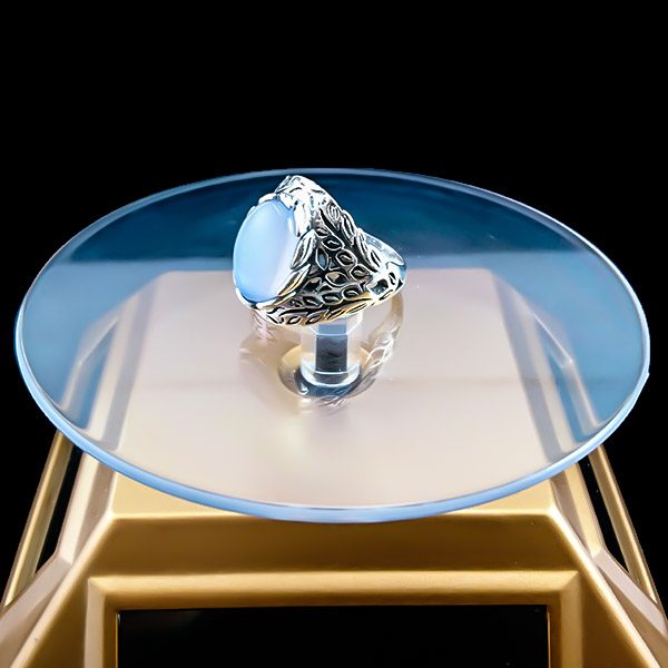 انگشتر نقره مردانه طرح آرشان با سنگ عقیق کبود یمنی - Image 3