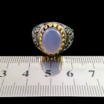 انگشتر نقره مردانه طرح آرمان با سنگ عقیق کبود یمنی - Image 4