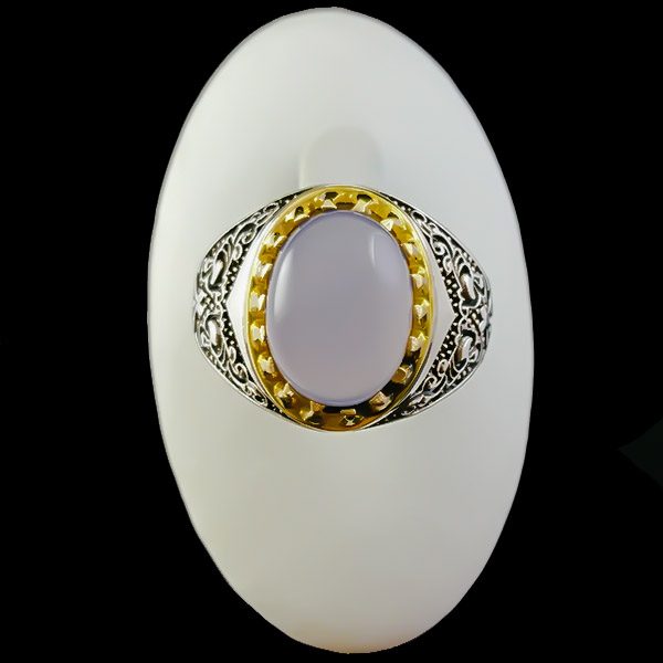 انگشتر نقره مردانه طرح آرمان با سنگ عقیق کبود یمنی - Image 5