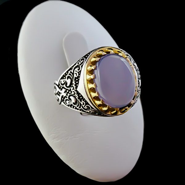 مدل انگشتر عقیق یمنی کبود پسرانه اصلی