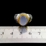 انگشتر نقره مردانه طرح یا زینب کبری با سنگ عقیق کبود یمنی - Image 4