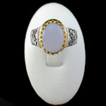 انگشتر نقره مردانه طرح یا محمد (ص) با سنگ عقیق کبود یمنی - Image 5