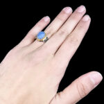 انگشتر نقره مردانه طرح یا محمد (ص) با سنگ عقیق کبود یمنی - Image 2