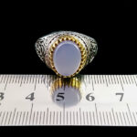 انگشتر نقره مردانه طرح فانتزی یا عباس (ع) با سنگ عقیق کبود یمنی - Image 5