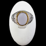 انگشتر نقره مردانه طرح فانتزی یا عباس (ع) با سنگ عقیق کبود یمنی - Image 6