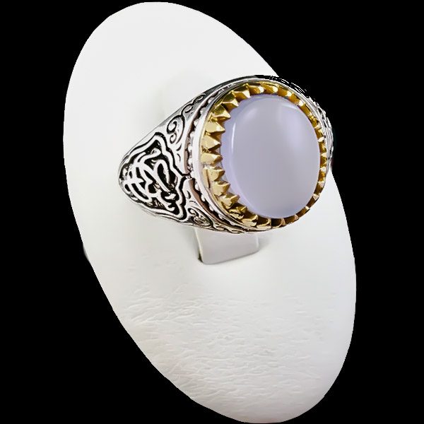 انگشتر عقیق یمنی کبود مردانه نقره