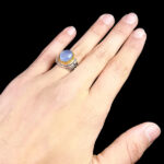 انگشتر نقره مردانه طرح فانتزی یا عباس (ع) با سنگ عقیق کبود یمنی - Image 3