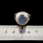 انگشتر نقره مردانه دست ساز طرح آرمین با سنگ عقیق کبود یمنی - Image 2