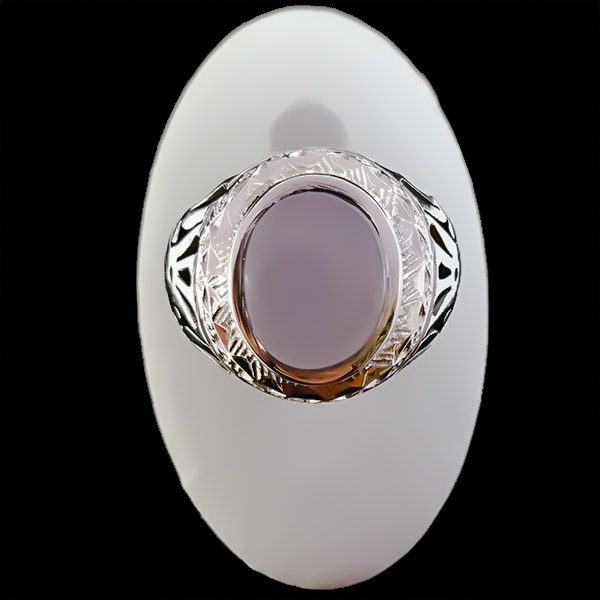 انگشتر نقره مردانه دست ساز طرح آرمین با سنگ عقیق کبود یمنی - Image 4