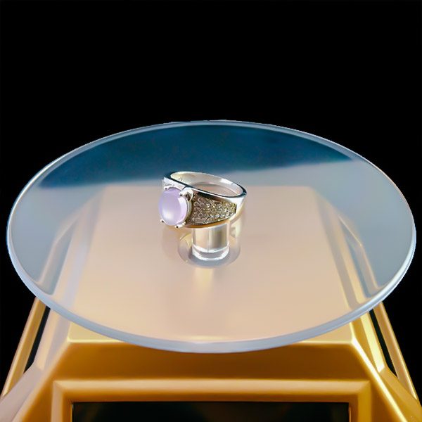 انگشتر نقره زنانه طرح آنوشا با سنگ عقیق کبود یمنی - Image 3