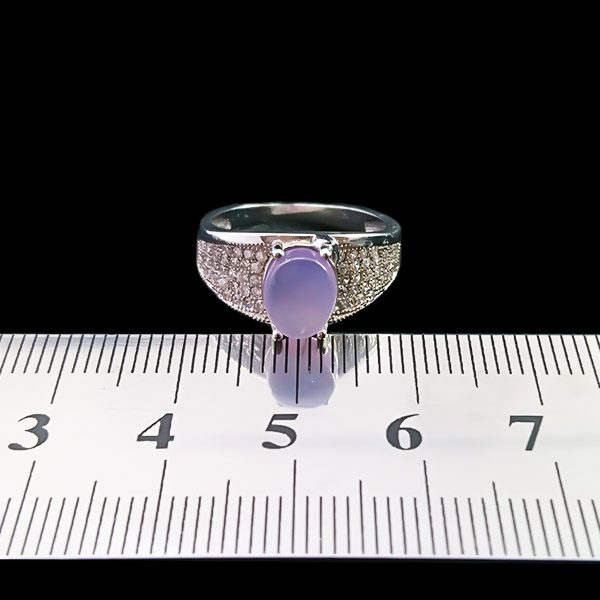 انگشتر نقره زنانه طرح آنوشا با سنگ عقیق کبود یمنی - Image 4