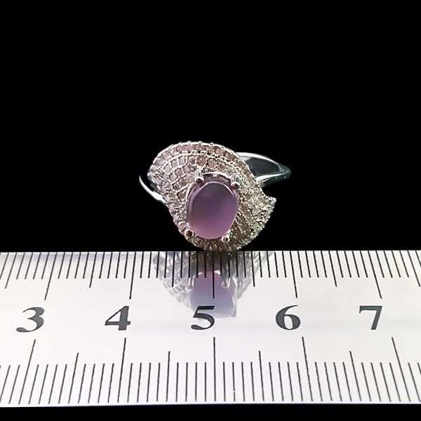 انگشتر نقره زنانه طرح شارونا با سنگ عقیق کبود یمنی - Image 3