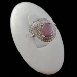 انگشتر نقره زنانه طرح شارونا با سنگ عقیق کبود یمنی