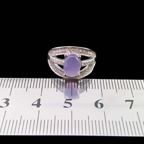 انگشتر نقره زنانه طرح آنیتا با سنگ عقیق کبود یمنی - Image 4