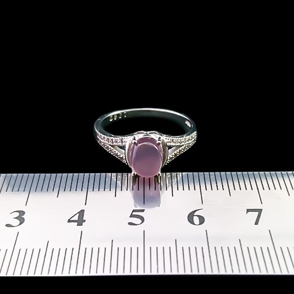 انگشتر نقره زنانه طرح آنیل با سنگ عقیق کبود یمنی - Image 2