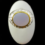 انگشتر نقره مردانه دست ساز فاخر دور طلایی طرح بخشا با سنگ عقیق کبود یمنی - Image 3