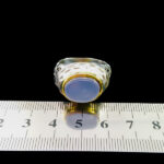 انگشتر نقره مردانه دست ساز فاخر دور طلایی طرح بردیا با سنگ عقیق کبود یمنی - Image 5