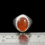 انگشتر عقیق سرخ یمنی نقره مردانه دست ساز فاخر طرح فیلی دورچنگ - Image 2