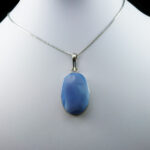 گردنبند نقره زنانه و مردانه طرح ابتهاج با سنگ عقیق کبود یمنی