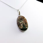 گردنبند نقره زنانه و مردانه طرح افرا با سنگ عقیق شجر بهاری - Image 2