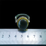 انگشتر حدید نقره مردانه طرح دورطلایی داریا + حکاکی‌‌‌ - Image 3