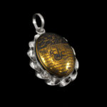 گردنبند حدید صینی زنانه و مردانه نقره طرح عین علی (ع) + سه جلاله + حرز امام جواد (ع) - Image 4