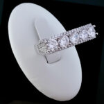 حلقه نقره زنانه طرح چند نگین صنم