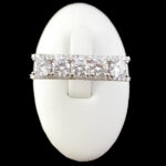 حلقه نقره زنانه طرح چند نگین صنم - Image 3