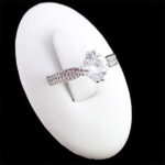 حلقه تک نگین نقره زنانه طرح طنین