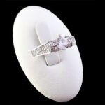 حلقه تک نگین نقره زنانه طرح سمن